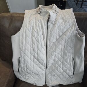 Women's Quilted Off White Vest